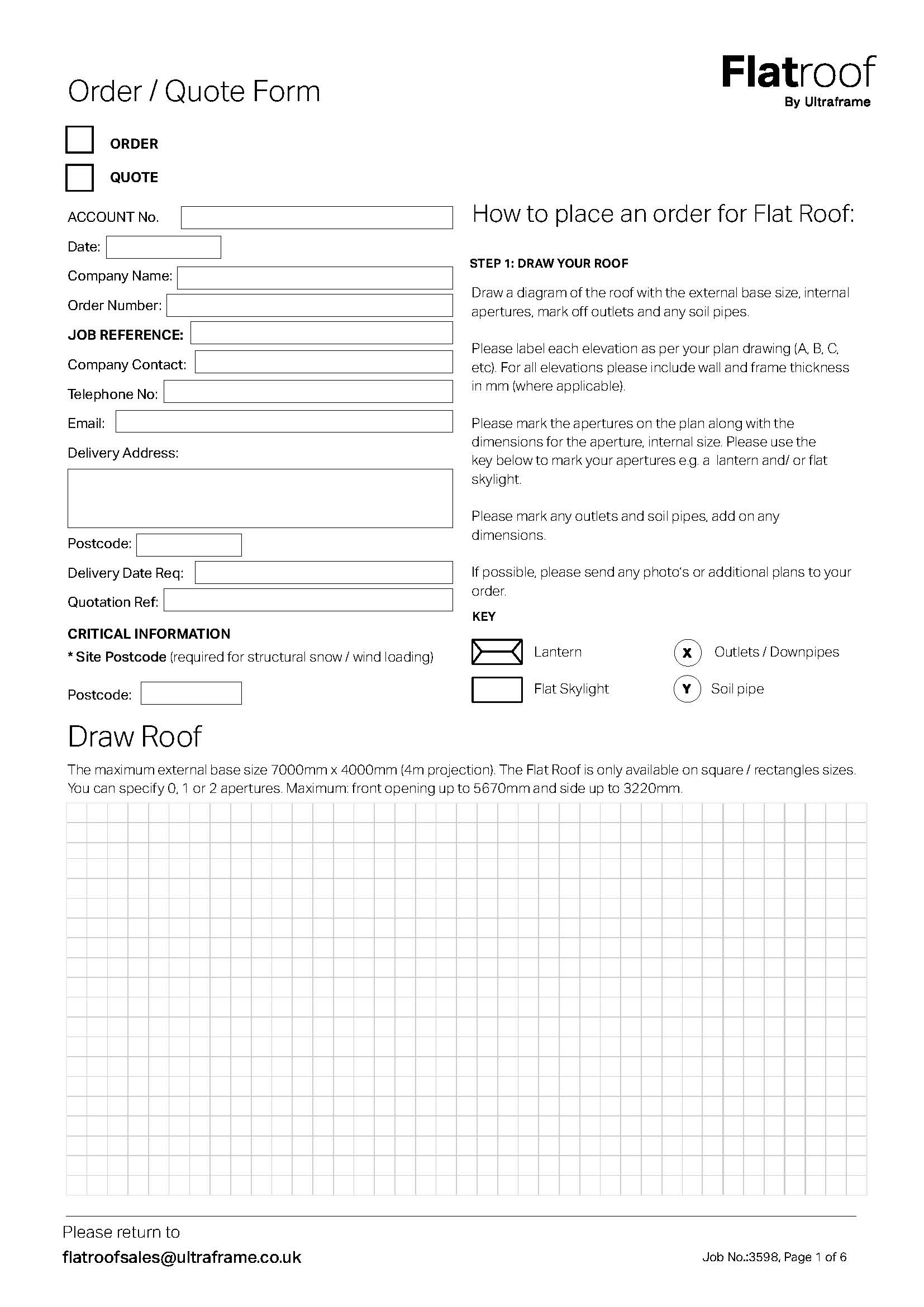 Flat Roof Order Form