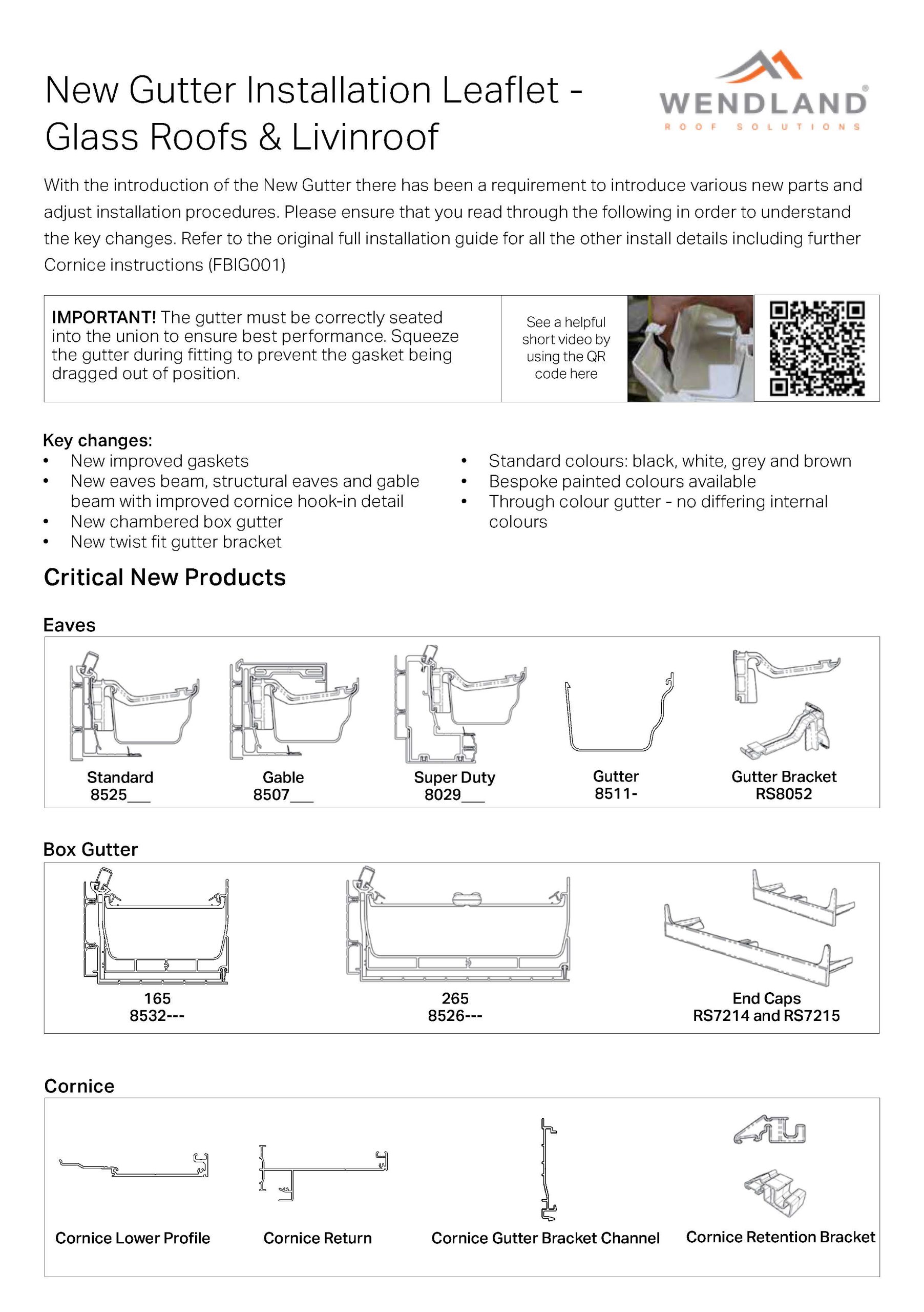 Glass Roof Gutter Leaflet